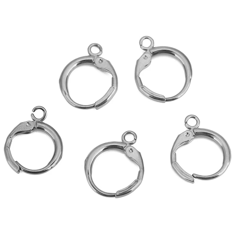 10pcs 12mm Hypoallergenic Earrings Hooks Clasps PVD Never Fade Stainless Steel Earrings Making  Diy Jewelry Accessories Findings Aurexia off