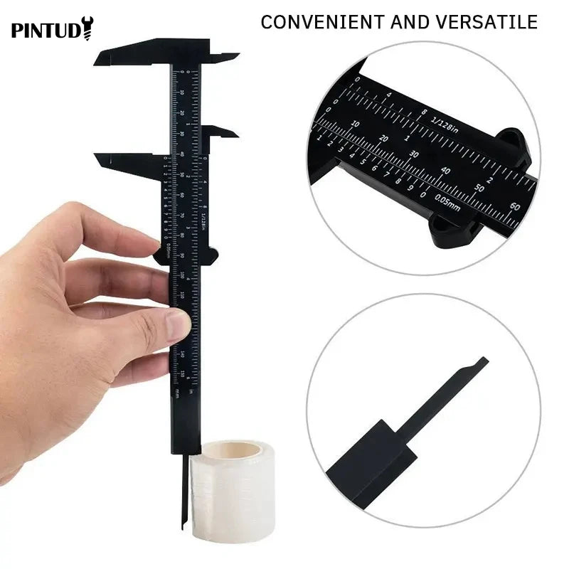 1PC Plastic Vernier Caliper Digital Display Caliper Mini Text Play Caliper Student Vernier Ruler 0 to 150mm Measuring Tool Aurexia off