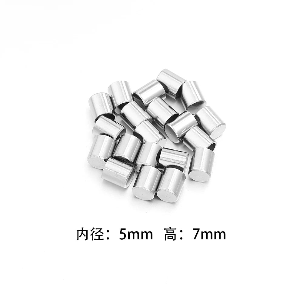 10-20pcs/lot 2-10mm Stainless Steel Leather Cord Clasp Crimp End Caps For Necklace Bracelet Connectors Jewelry Making Supplies Aurexia off