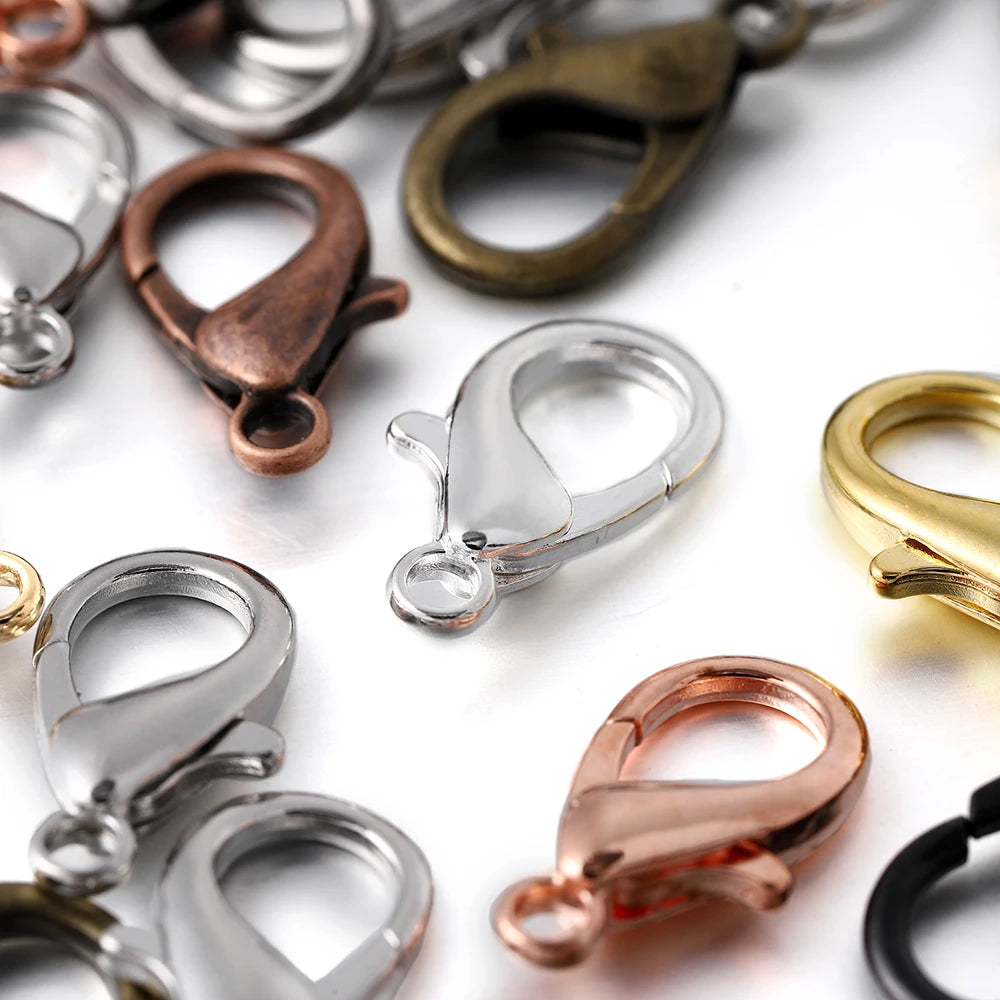 10pcs/lot Multiple Size Lobster Clasps Necklace Hooks Bracelets Connector Findings DIY Chains Jewelry Making Supplies Wholesale Aurexia off