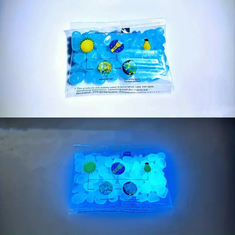 100pcs Glow In The Dark Pebbles, Resin Luminous Stones For Landscape, Garden Paths, Potted Plants, Parks, Aquarium Decor, Aurexia off