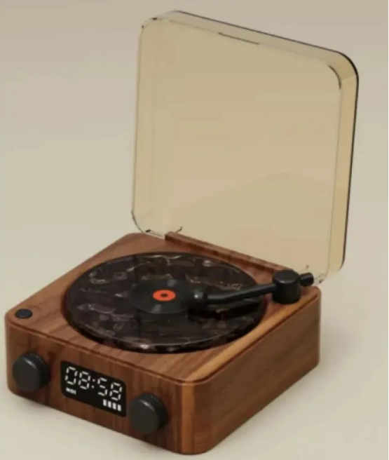 Bluetooth Retro Turntable Speaker with RGB Lights Aurexia off