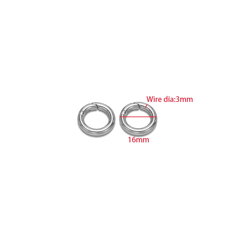 2Pcs/Lot Round Spring Clasps Stainless Steel Gold Plated Keyrings Buckles Connectors for DIY Jewelry Bag Hooks Making Components Aurexia off