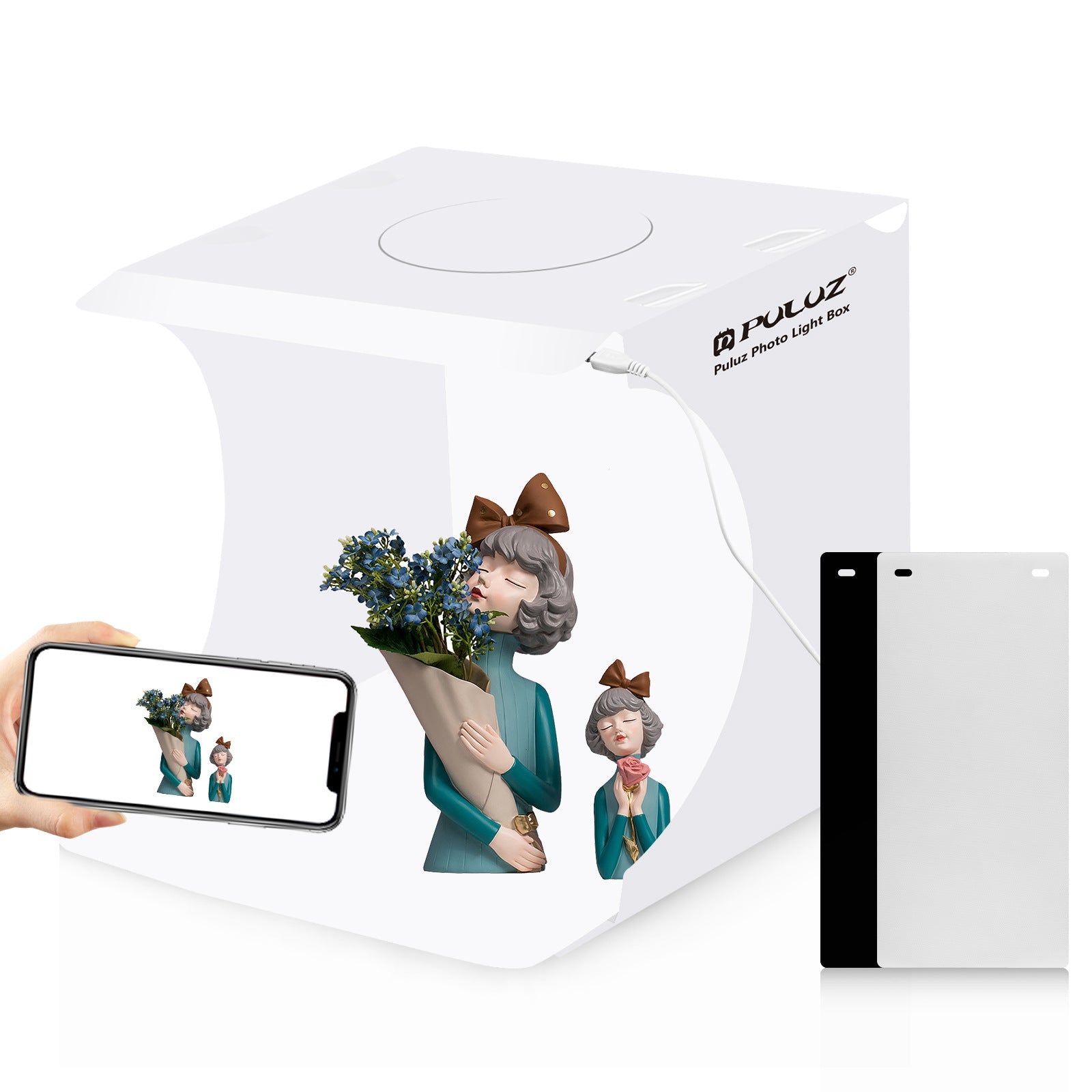 Portable Folding LED Photography Studio with Mini Light Box Aurexia off