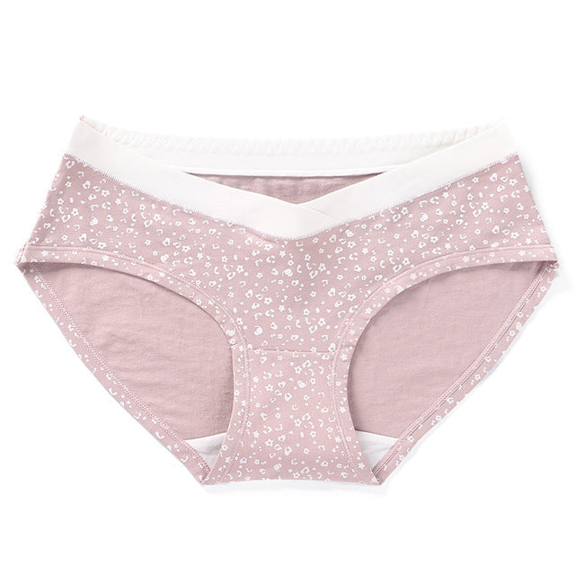 Leopard Print Cotton Maternity Low Waist Briefs for Summer Aurexia off