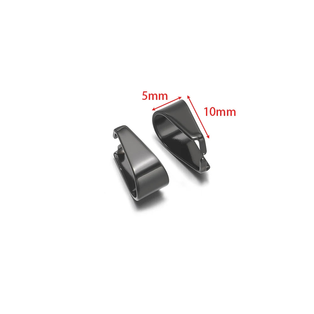 50pcs Stainless Steel Black/Gold Color Pinch Clip Clasps Pendant Buckle Connectors DIY Jewelry Making Necklace Earrings Material Aurexia off