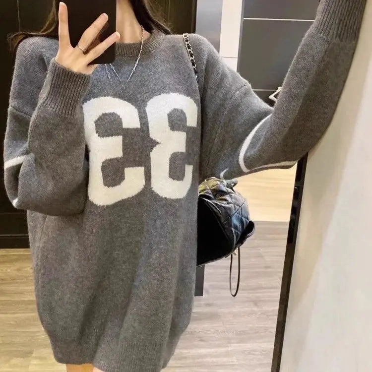 Y2K Vintage Knitted Sweater Women 2025, Growzed Harajuku Grunge Pullover, Casual Streetwear Jacquard Jumpers (72 characters) Aurexia off