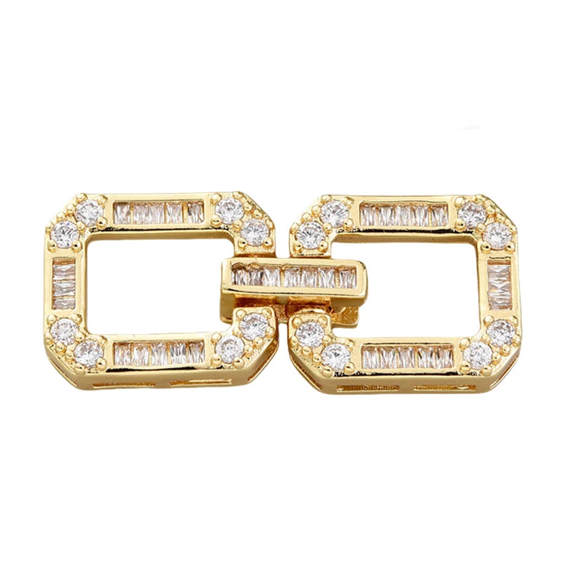 Juya DIY Copper 18K Gold Plated Pendant Connector Fastener Buttob Lock Clasps For Needlework Natural Stone Pearls Jewelry Making Aurexia off