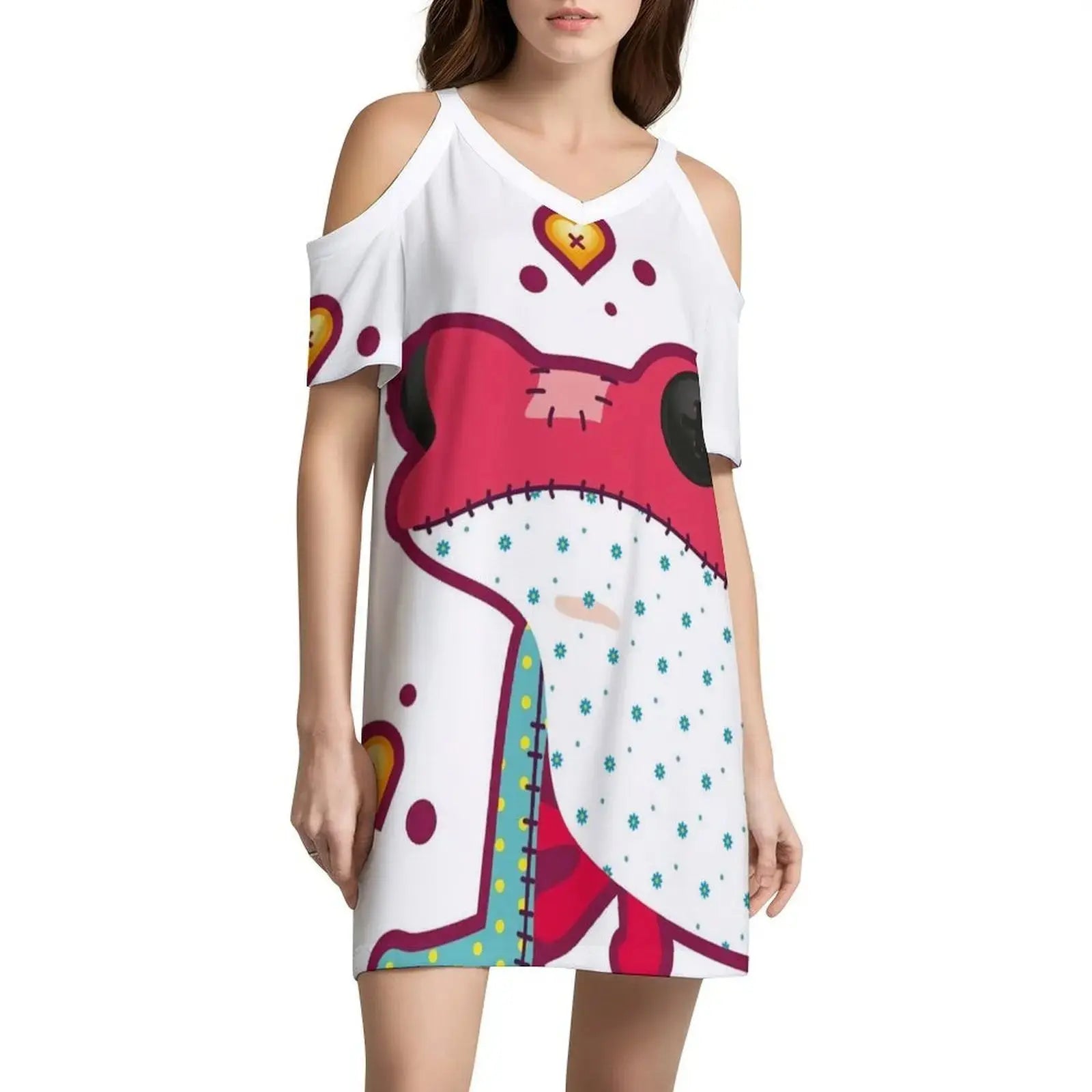 Ragdoll Frog Bohemian Sleeveless Dress Multi-Print Beach Vacation Party Dress Ragdoll Doll Festive Season Toys Women's Clothing Aurexia off