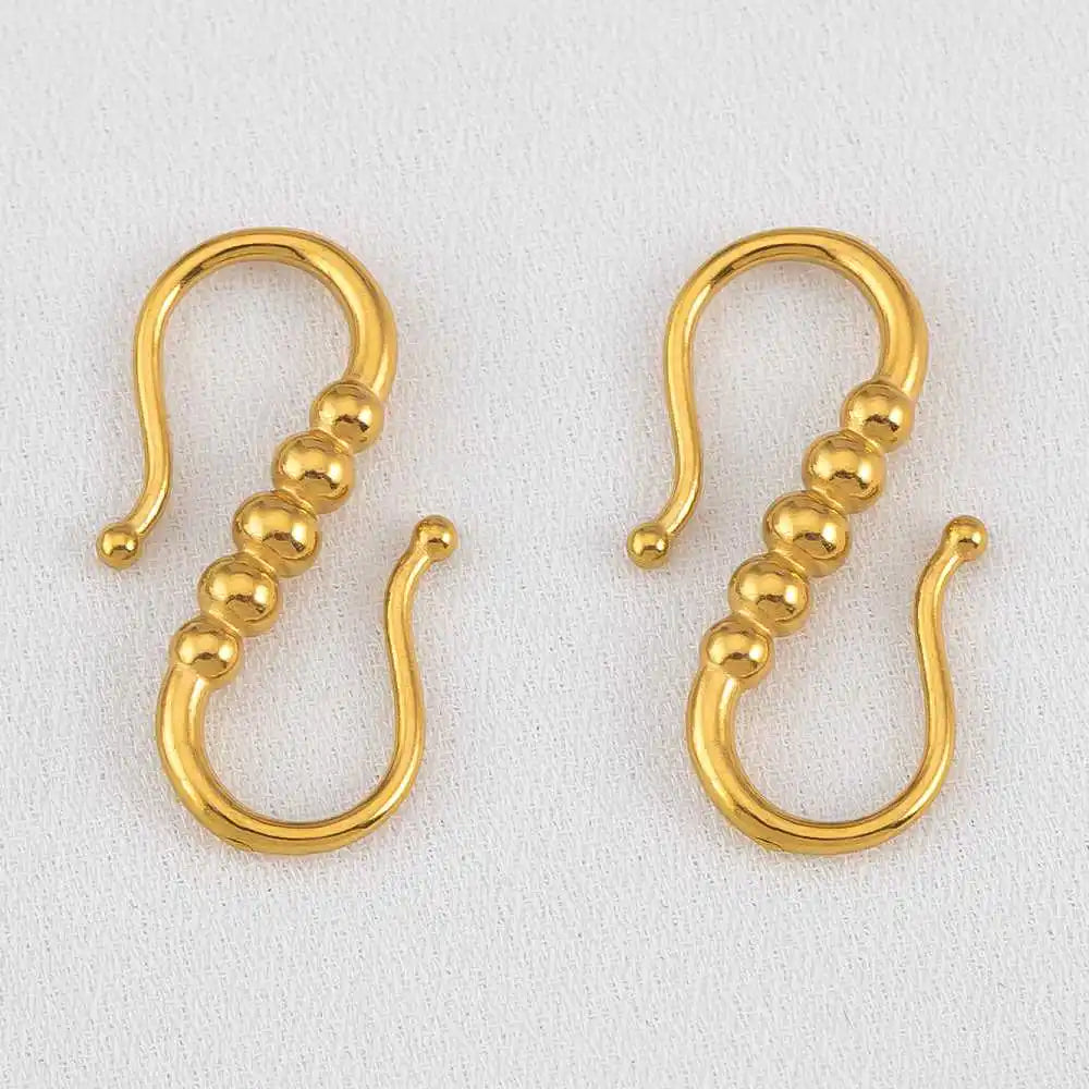 2pcs Stainless Steel Gold Plated Hand-Shape Boat Anchor S-shaped Connection Buckle for DIY Bracelet Clasps Jewelry Accessories Aurexia off