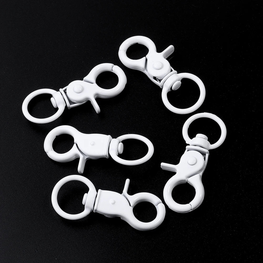 5Pcs/Lot Colorful Swivel Lobster Clasp Hooks Keychain Split Key Ring Connector for Bag Key Chain DIY Jewelry Making Supplies Aurexia off
