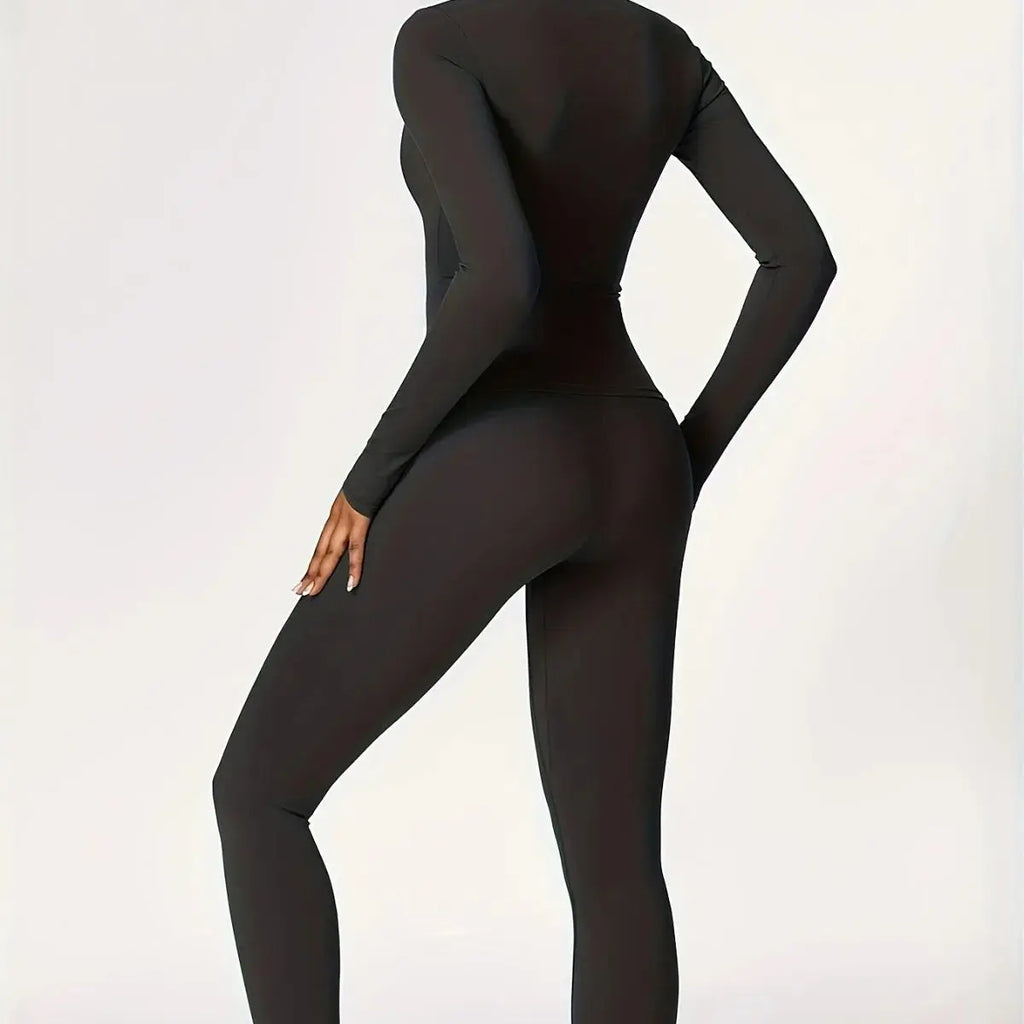 Tight-fitting yoga suit slim long-sleeved outdoor running sports fitness clothing autumn and winter sports women's Pilates Aurexia off
