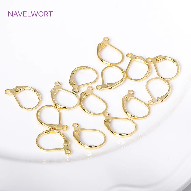 Fashion French Earring Lever-Back Earwires 18K Gold Plated Earring Hooks With Closed Ring For DIY Earring Making Accessories Aurexia off