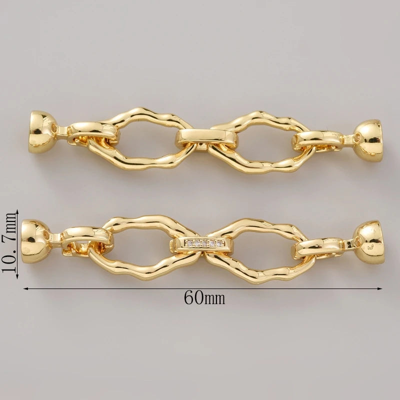 Zircon Fasteners For Bracelets Accessories 18K Gold Plated Connectors For Jewelry DIY Jewelry Making Supplies,Clasp For Jewelry Aurexia off