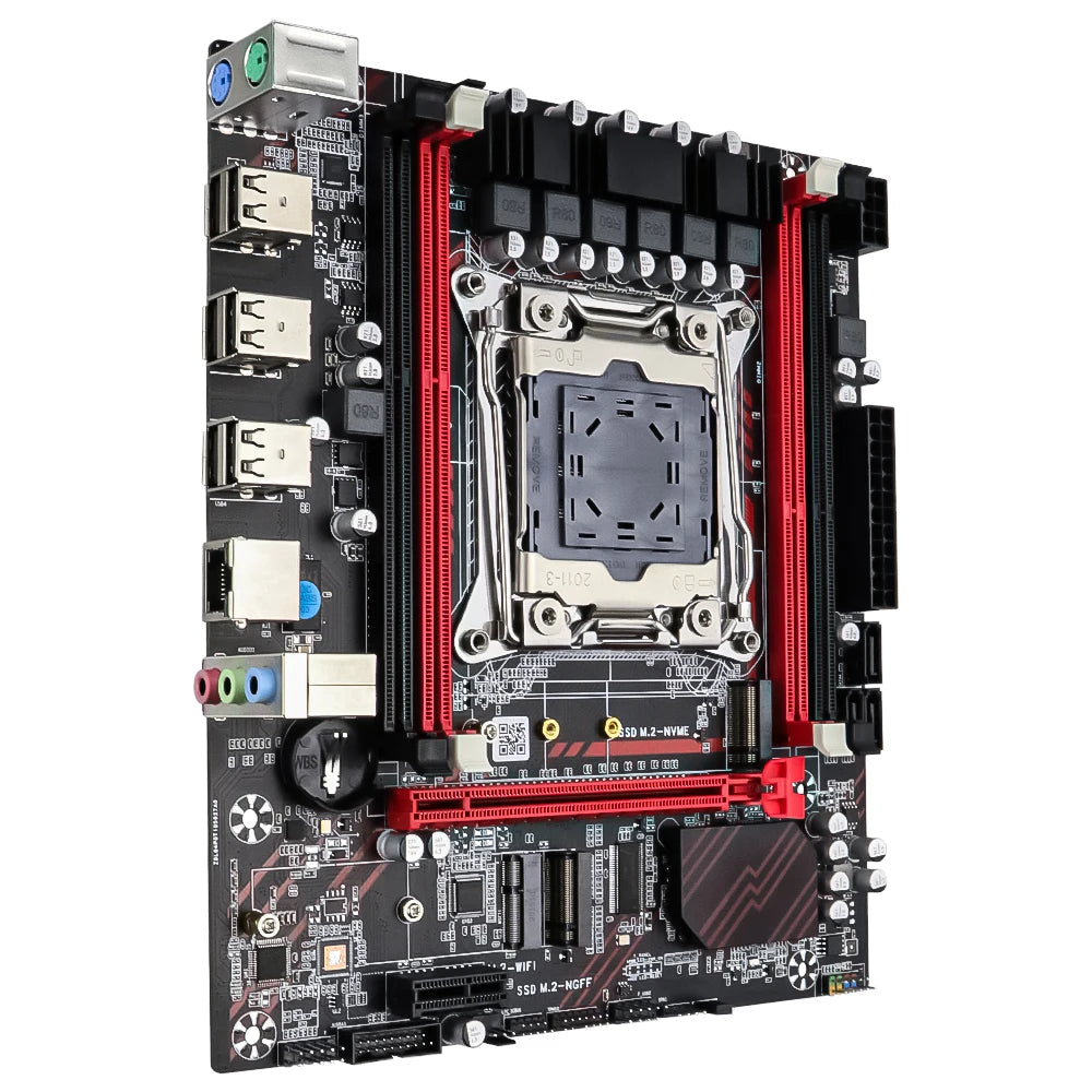 SOYO X99 Motherboard Set Kit With Intel LGA2011-3 Xeon E5 2676 V3 and DDR3 16GB (2*8GB) 1600MHz Dual Channel RAM M.2 NVME Aurexia off
