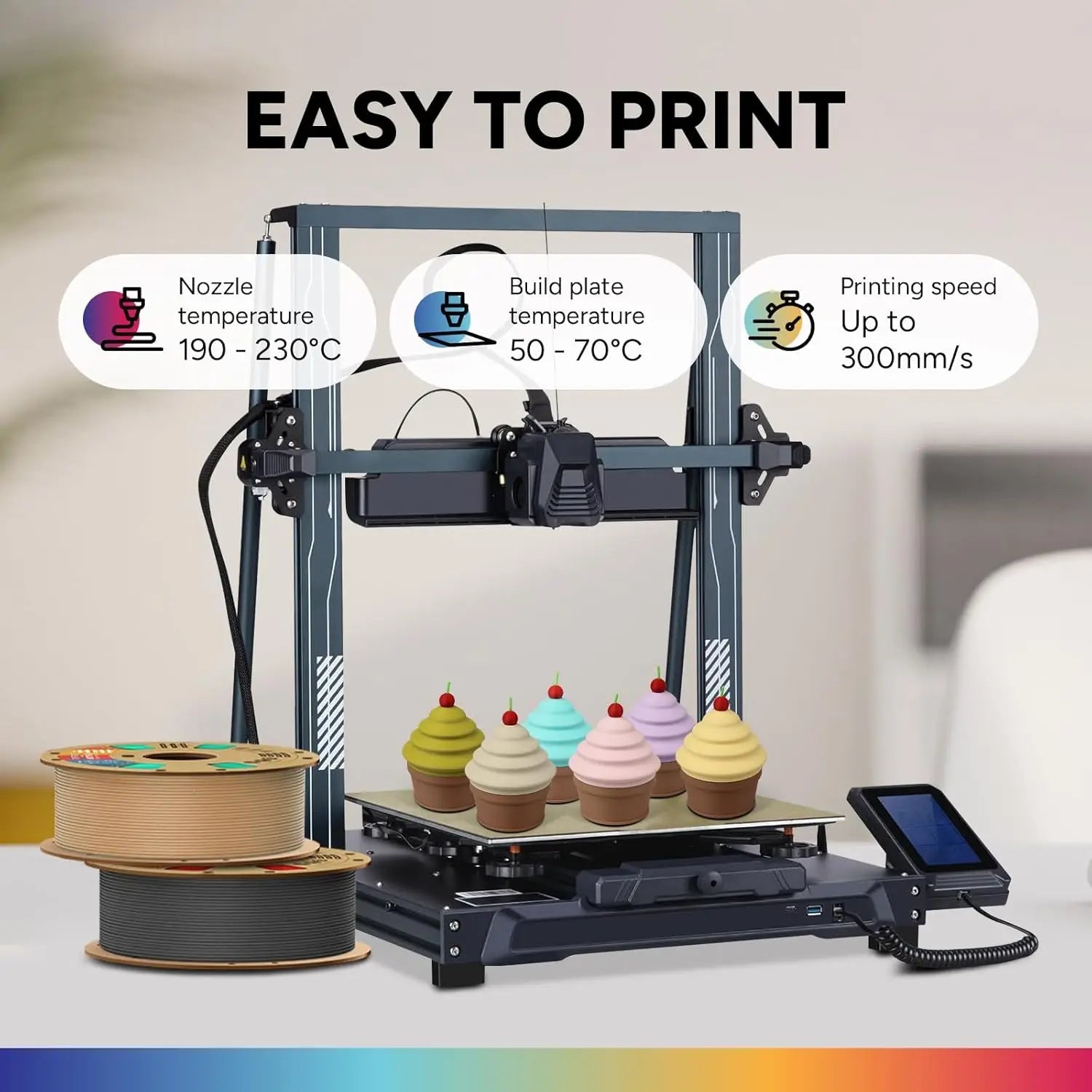 Matte PLA 3D Printer Filament 1.75mm, Low Warping, 6kg Bundle (6 Colors) for Most FDM Printers Aurexia off