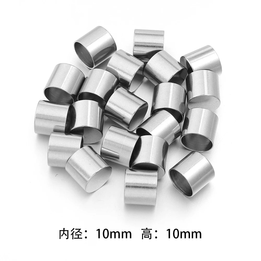 10-20pcs/lot 2-10mm Stainless Steel Leather Cord Clasp Crimp End Caps For Necklace Bracelet Connectors Jewelry Making Supplies Aurexia off