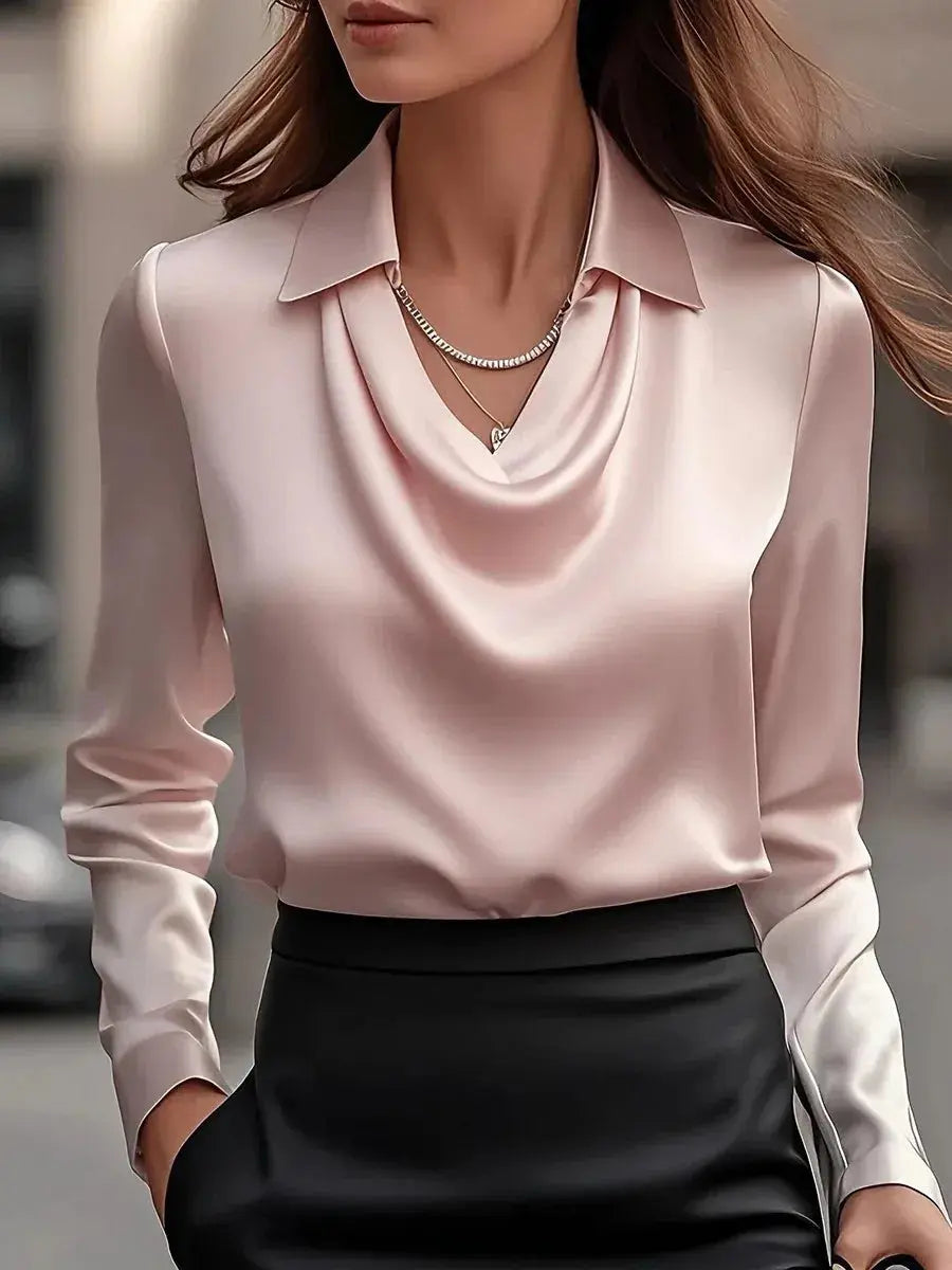 Vintage Satin Blouse Women Long Sleeve Elegant Silk Shirt Luxury Commuting Tops Aurexia off