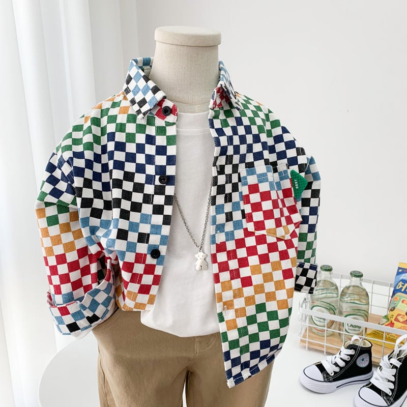 Korean-style Mosaic Jacket for Kids Aurexia off