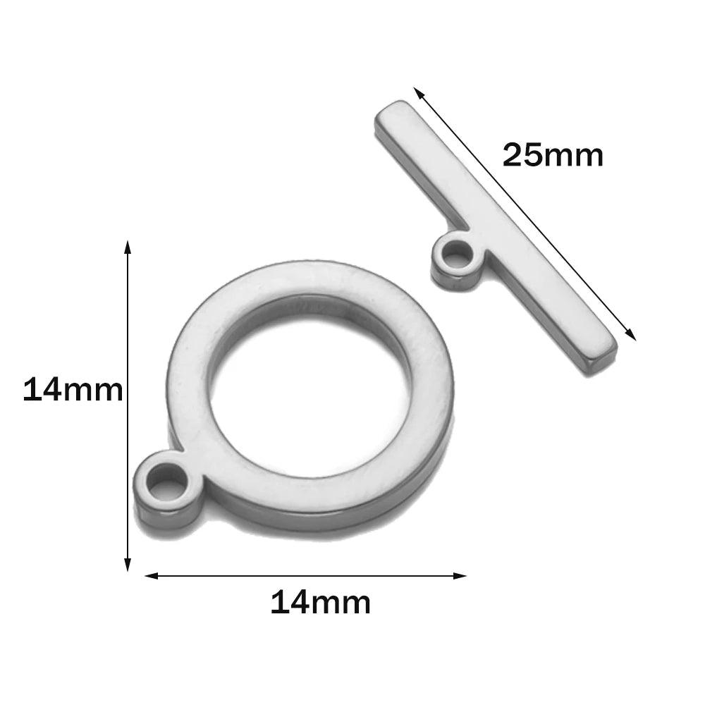 5 Sets Stainless Steel Toggle Clasp T-bar Closure Ring Fastener Hook End Connectors for DIY Necklace Bracelet Jewelry Making Aurexia off