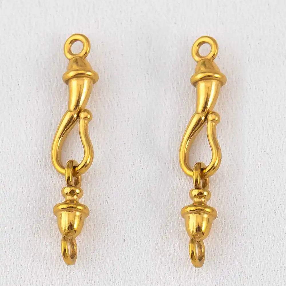 2pcs Stainless Steel Gold Plated Hand-Shape Boat Anchor S-shaped Connection Buckle for DIY Bracelet Clasps Jewelry Accessories Aurexia off