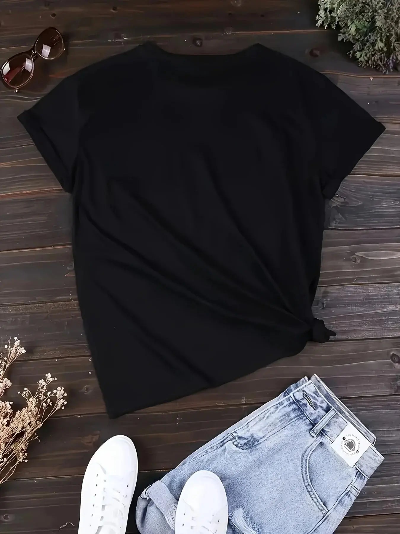 Elegant Pearl Women's Fashion Casual Basic Fit Short Sleeve T-Shirt, Polyester Stretch Fabric Short Sleeve Tee, Spring Summer Ro Aurexia off