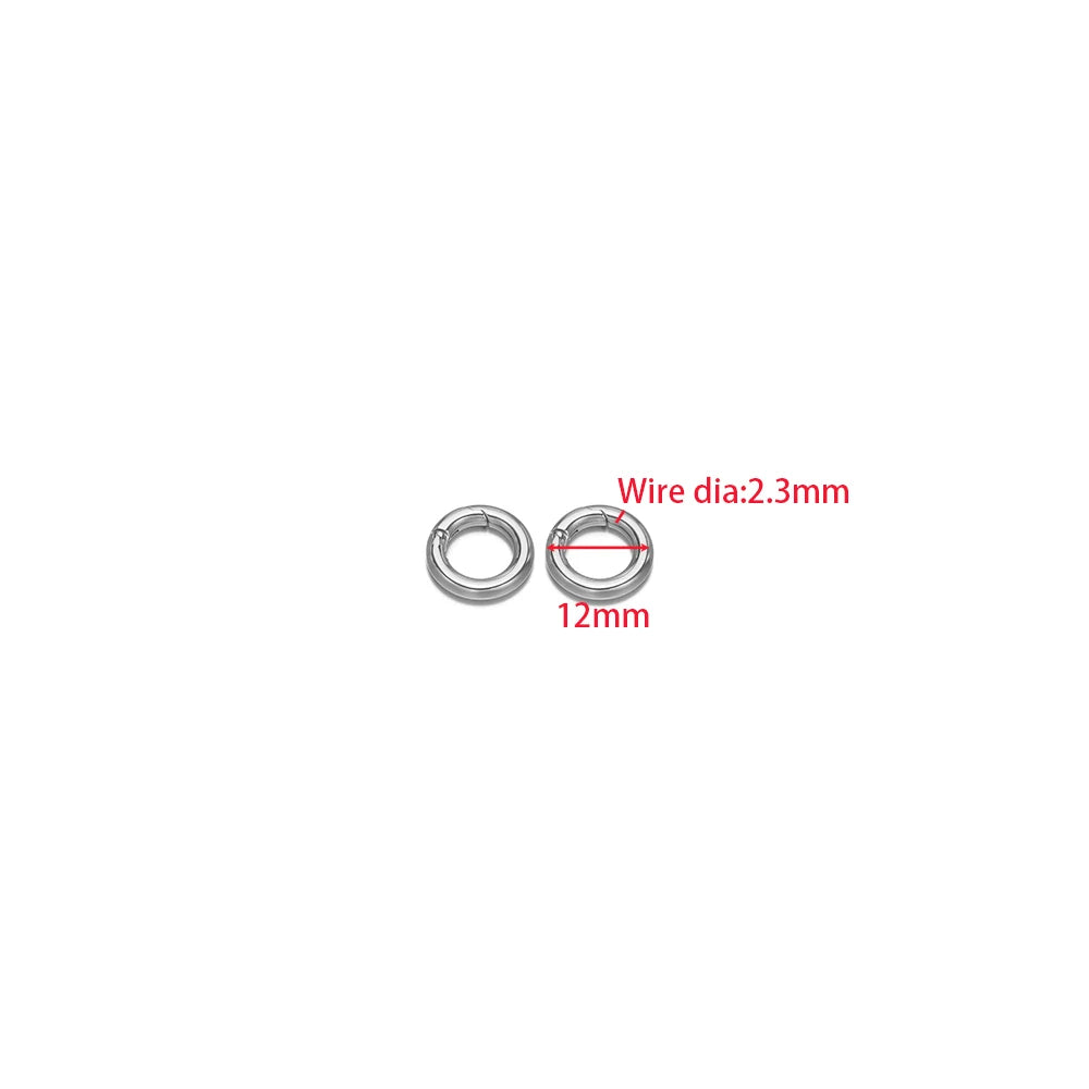 2Pcs/Lot Round Spring Clasps Stainless Steel Gold Plated Keyrings Buckles Connectors for DIY Jewelry Bag Hooks Making Components Aurexia off