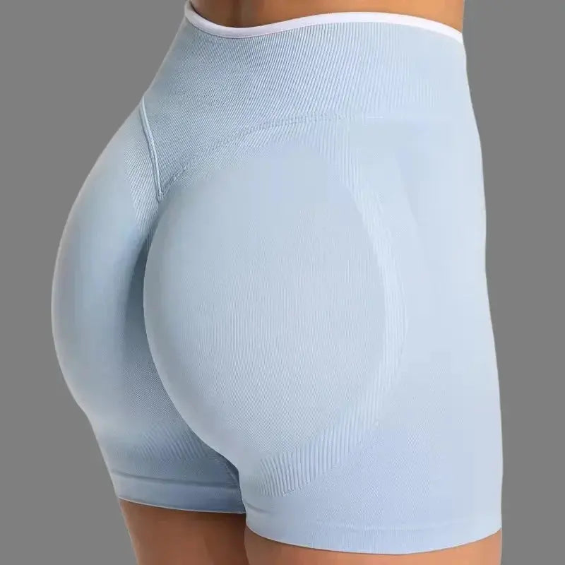 Women's Color Block Yoga Shorts - Butt-lifting, Breathable, High-elasticity, Gym Workout & Running Shorts Aurexia off