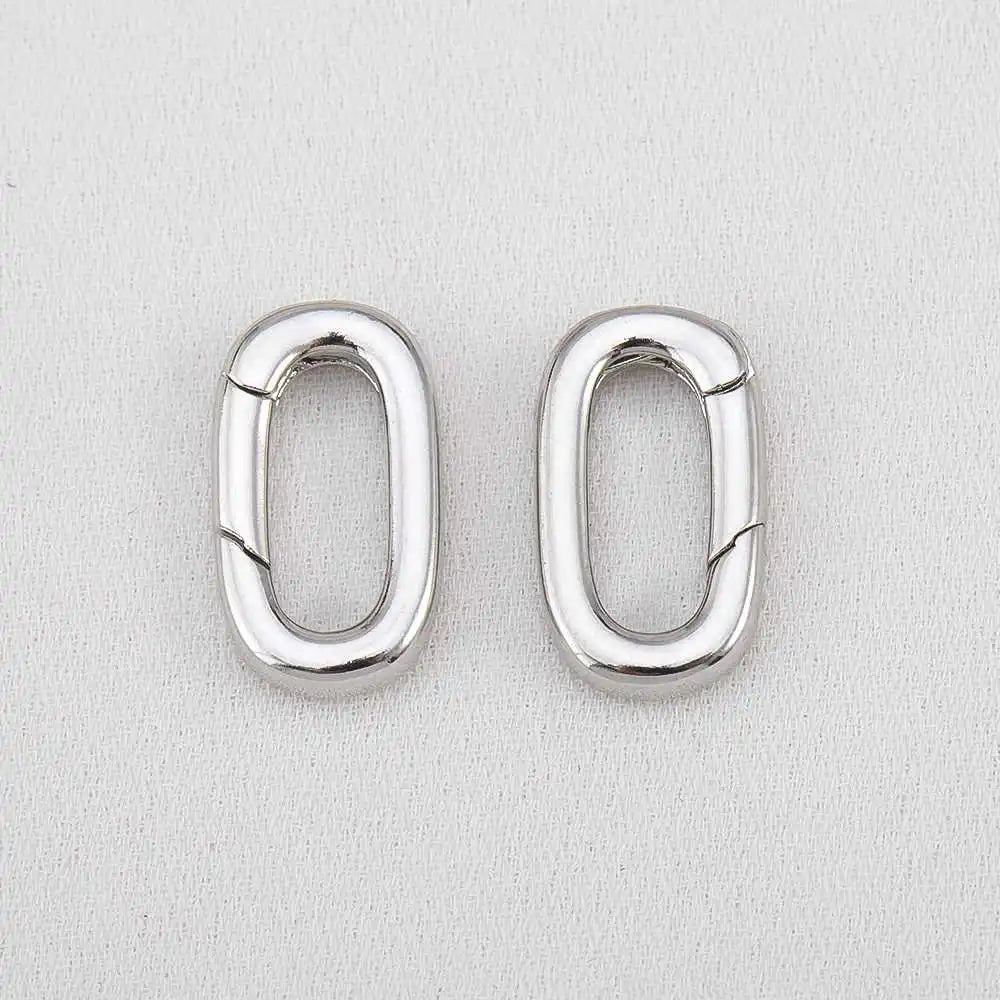 2pcs 18K Gold Plated Filled Oval Carabiner Necklace Clasps Spring Ring Pearl Enhancer Connector for DIY Jewelry Bracelet Making Aurexia off
