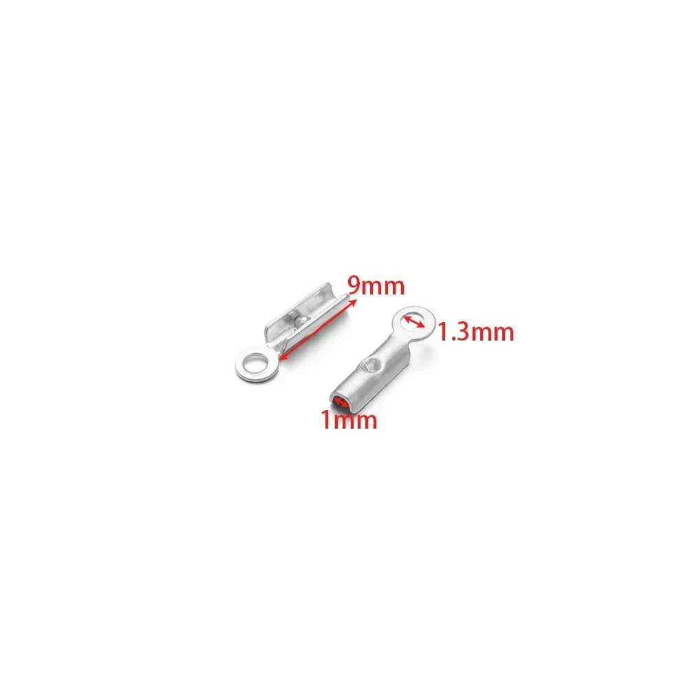 50pcs Stainless Steel High Quality Crimp End Beads Caps Leather Cord Clips for DIY Jewelry Making Necklace Connectors Supplies Aurexia off
