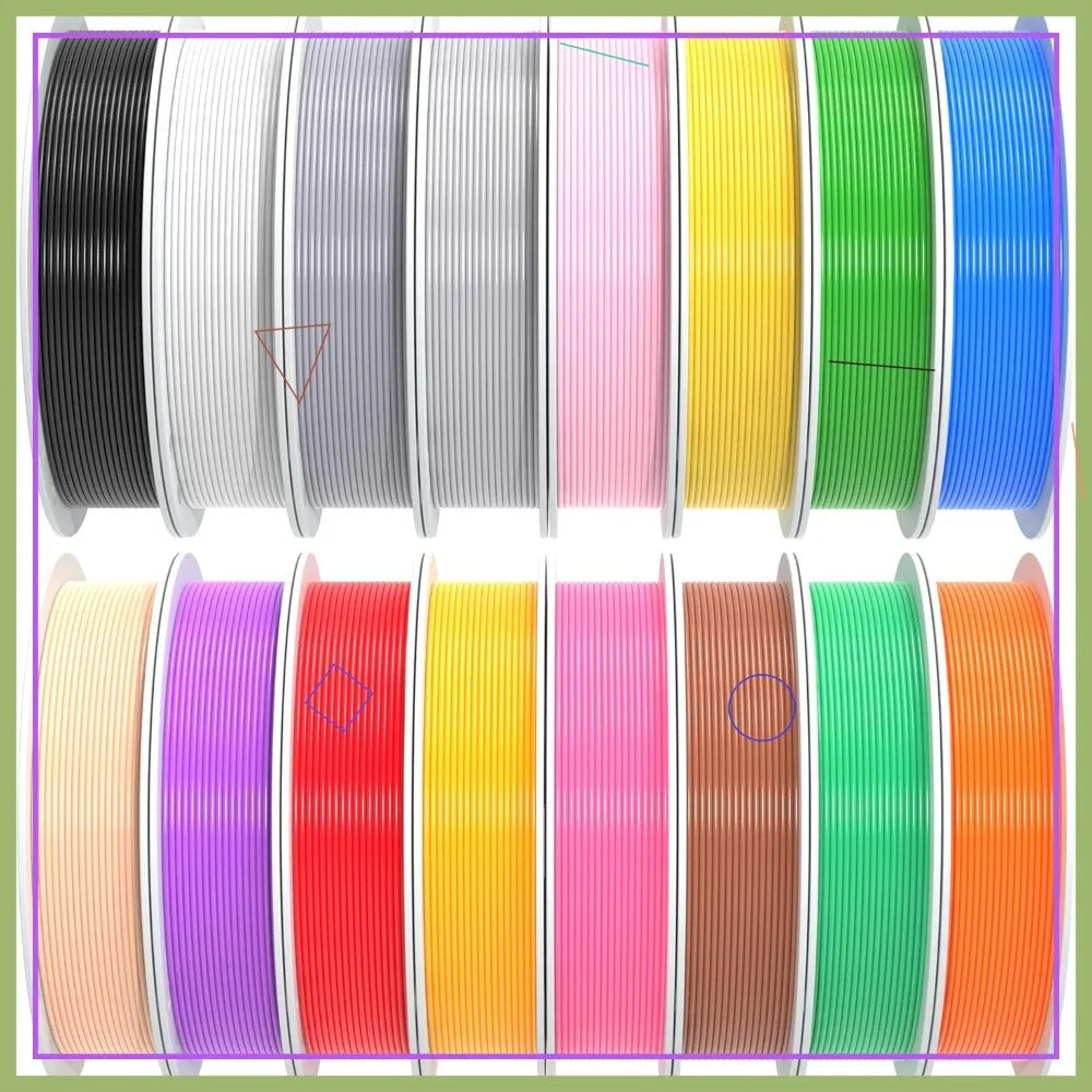PETG 3D Printer Filament 1.75mm, High Precision Durable, Dimensional Accuracy +/- 0.02mm, 4kg 16 Colors, for FDM Printers Aurexia off