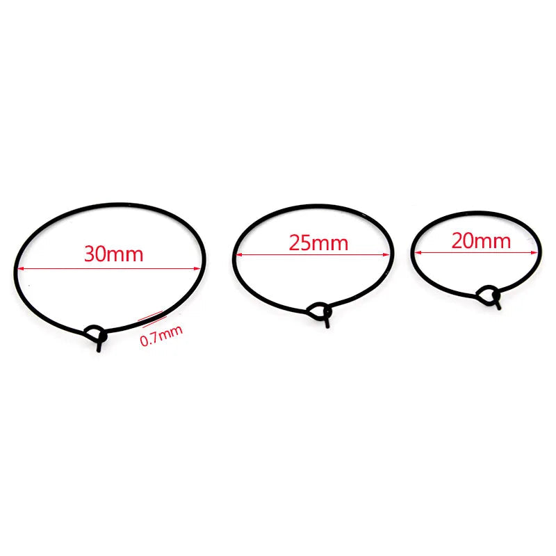 20Pcs 20mm 25mm 30mm Stainless Steel Black Circle Earwire Hoops Loop Earrings for DIY Dangle Earring Jewelry Making Supplies Aurexia off