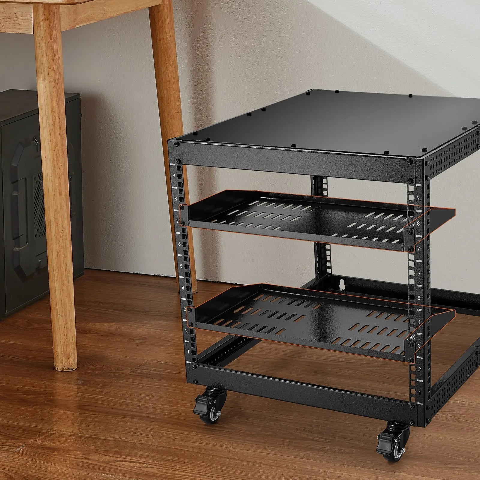 2PCS 1U Server Rack Shelf Depth Vented Rack Mount Shelf Tray Aurexia off