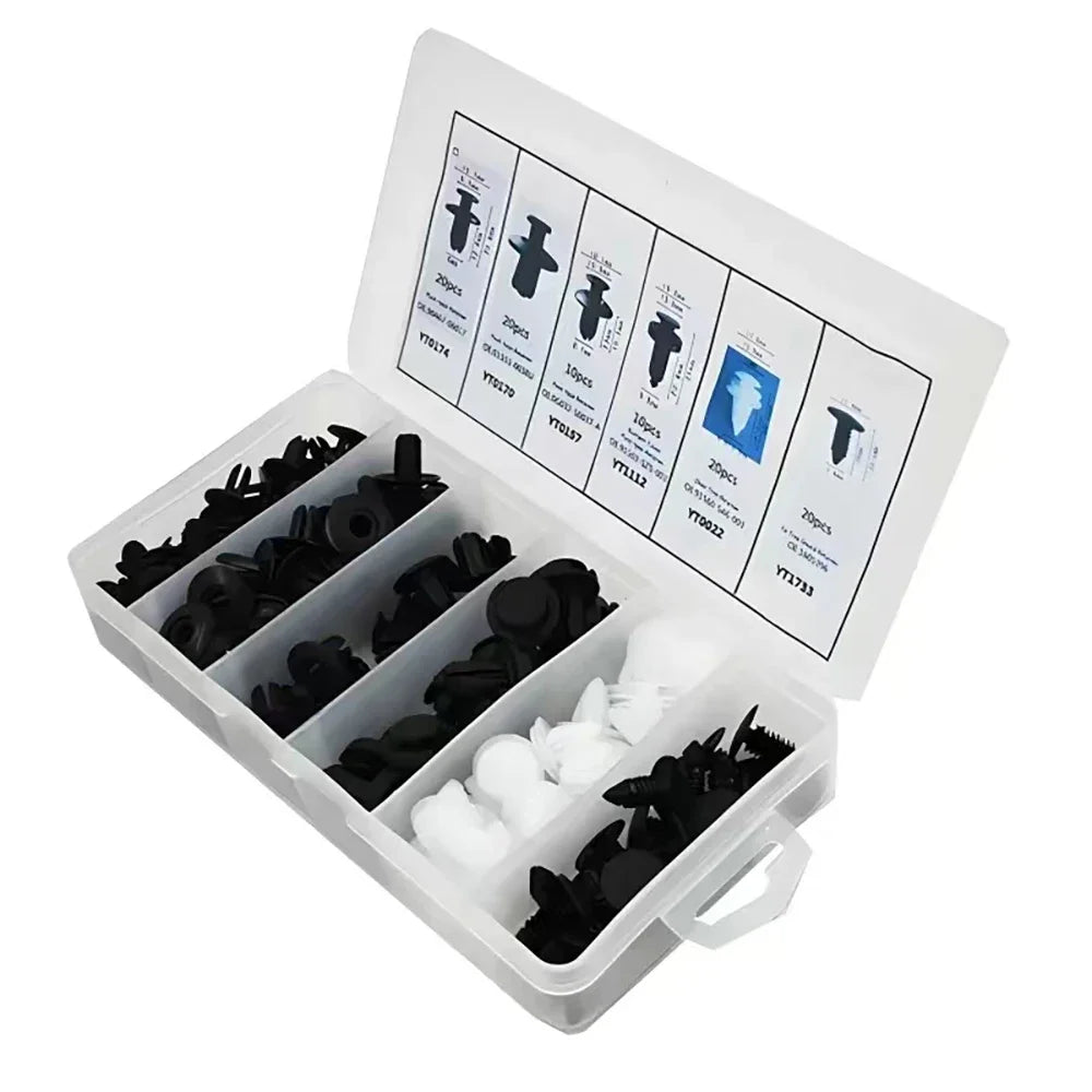 100/50 PCS Auto Fastener Clips Kit  - Multi-Size  Retainers for Car Fender, Bumper, Door & Panel Trim Aurexia off