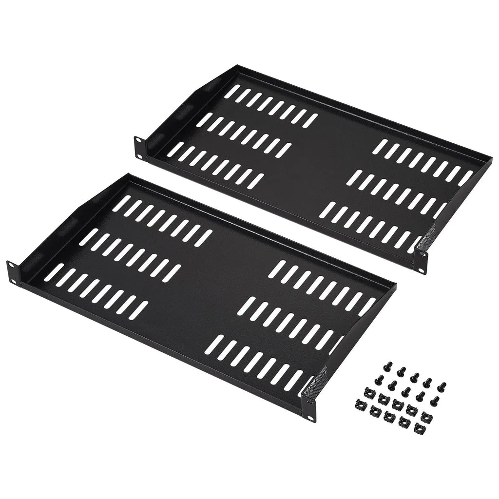 2PCS 1U Server Rack Shelf Depth Vented Rack Mount Shelf Tray Aurexia off
