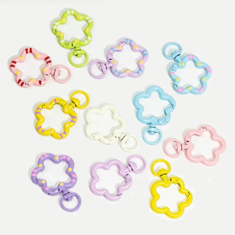 5pcs Flower Snap Hook Trigger Clips Buckles For Keychain Lobster Lobster Clasp Hooks for Necklace Key Ring Clasp Jewelry Supply Aurexia off