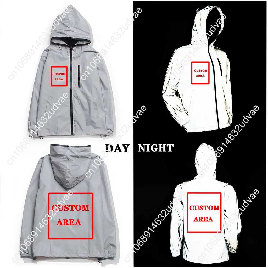 USASOC Reflective Jacket Mens Womens Coat Hooded Windbreaker Runing Pocket Jackets Cycling Hiking Zipper Customized Hoodie Aurexia off