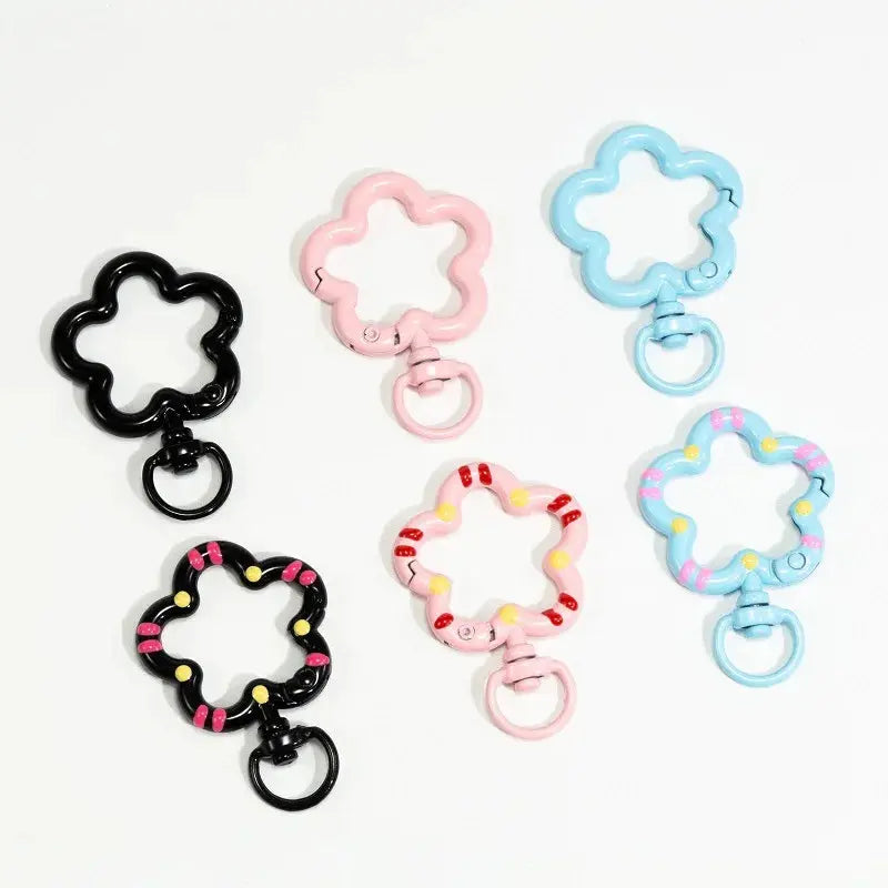 5pcs Flower Snap Hook Trigger Clips Buckles For Keychain Lobster Lobster Clasp Hooks for Necklace Key Ring Clasp Jewelry Supply Aurexia off
