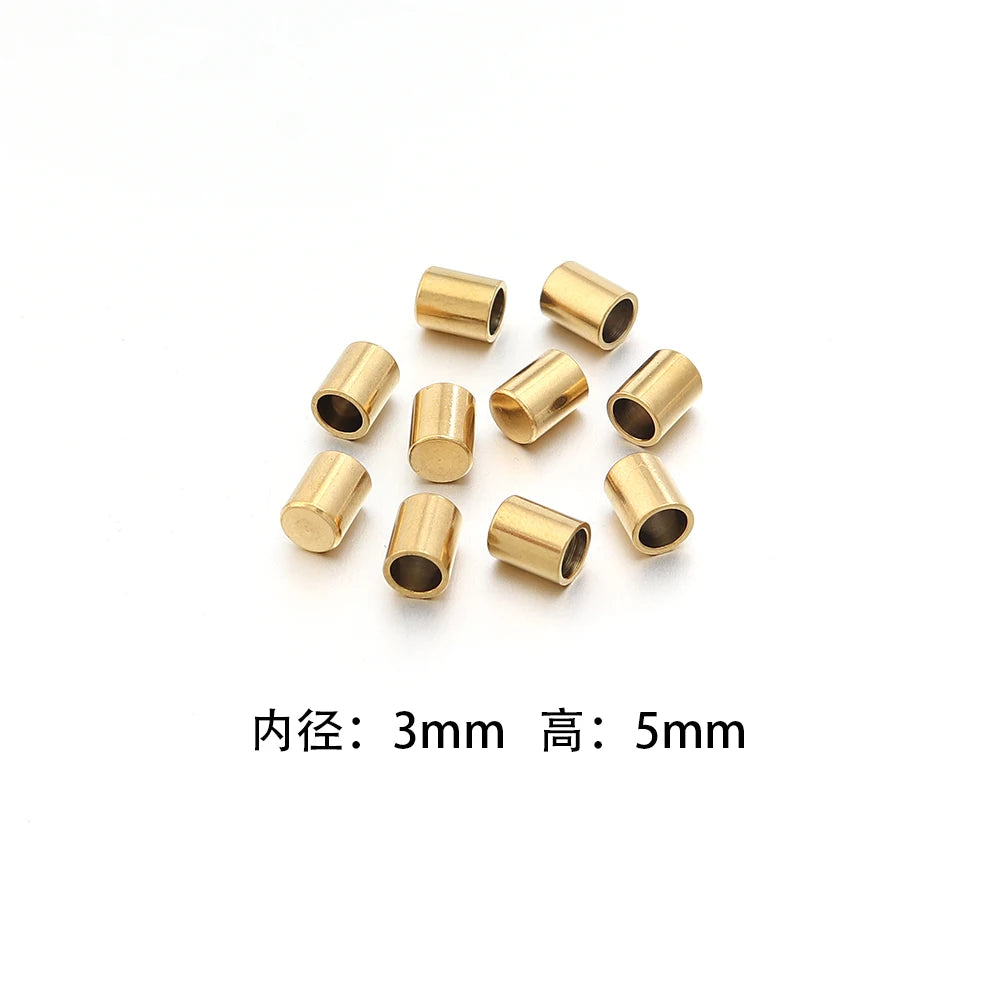 10-20pcs/lot 2-10mm Stainless Steel Leather Cord Clasp Crimp End Caps For Necklace Bracelet Connectors Jewelry Making Supplies Aurexia off