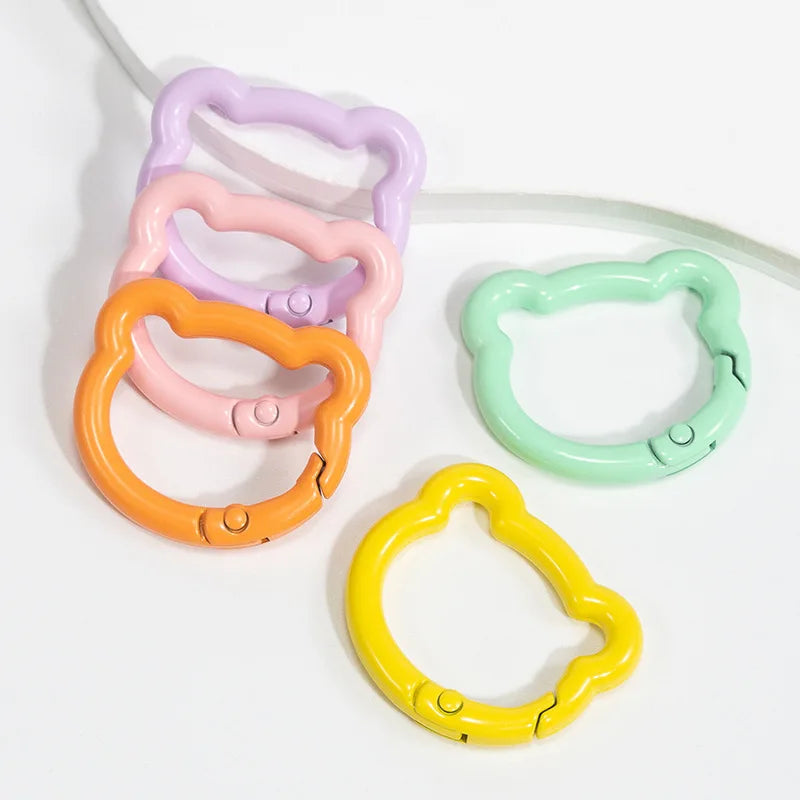 5pcs Cute Heart Cat Keychain Rings Carabiner Clip Key Chain Hooks for DIY Keys Buckle Bags Purses Replacement Lanyard DIY Crafts Aurexia off