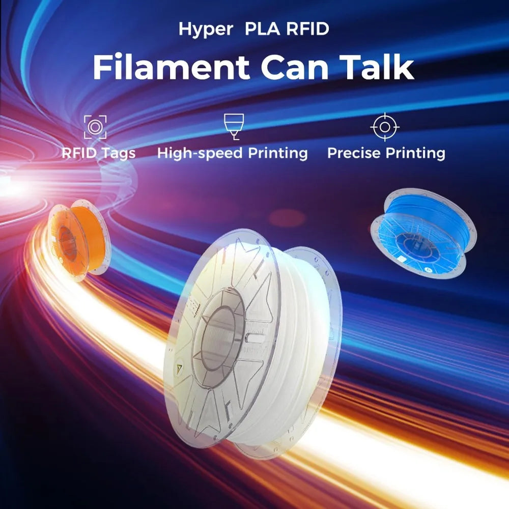 4KG Hyper PLA Filament 1.75mm Bundle, RFID High-Speed Printing up to 600mm/s, ±0.03mm Accuracy for Most 3D Printers Aurexia off