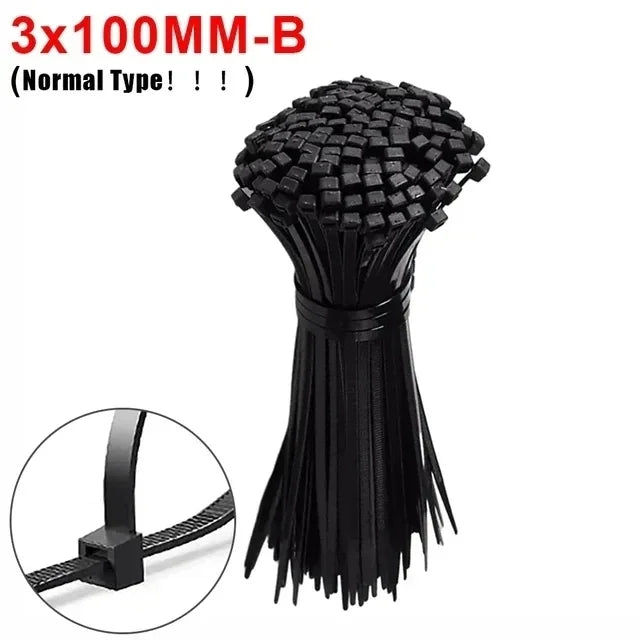 500/100PCS Screw Hole Cable Ties Reusable Fixed Nylon Cable Ties Self-locking Cord Ties Straps Fastening Loop Office Organizer Aurexia off
