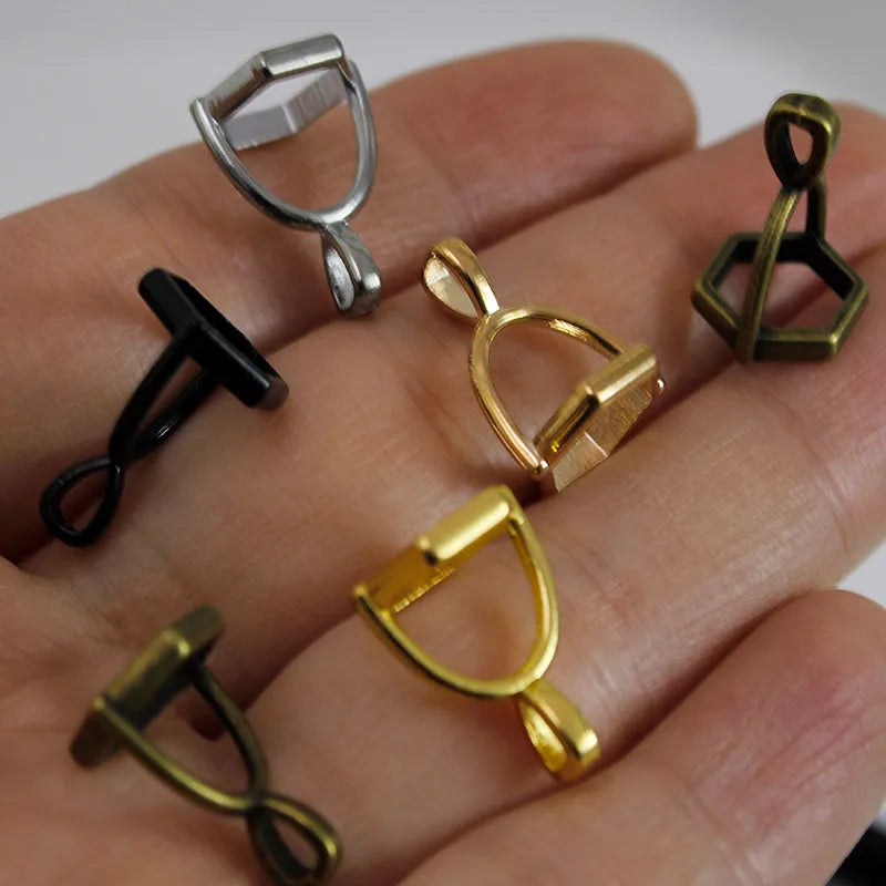 20Pcs Hexagonal Gemstone Cap Natural Stone Crystal Pillar Pendant Caps For Jewelry Making Pendant Necklace Connectors Clasp DIY Aurexia off