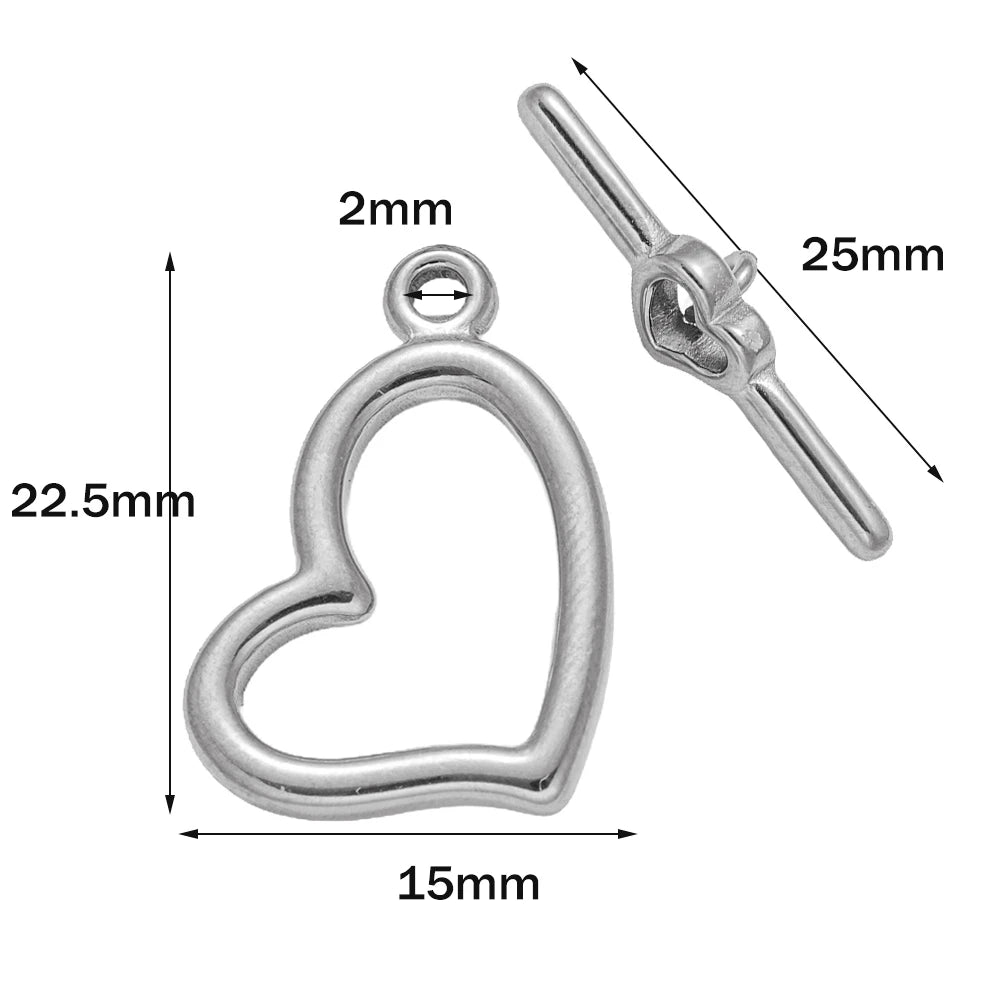 5 Sets Stainless Steel Toggle Clasp T-bar Closure Ring Fastener Hook End Connectors for DIY Necklace Bracelet Jewelry Making Aurexia off