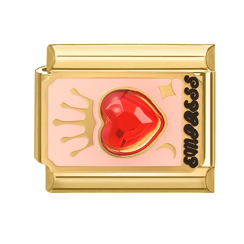 New Original Golden Tarot Cards Zircon DIY Italian Charm Bracelet Stainless Steel Women Jewelry DIY Making Gifts Drop Shipping Aurexia off