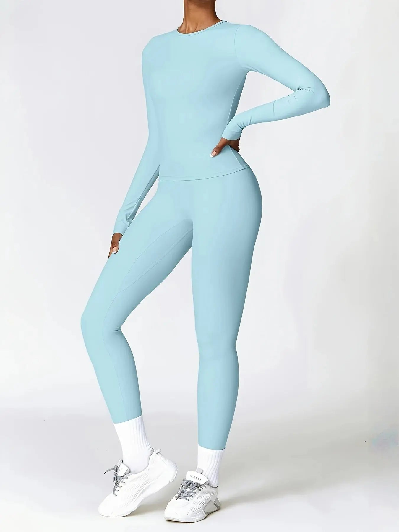 Tight-fitting yoga suit slim long-sleeved outdoor running sports fitness clothing autumn and winter sports women's Pilates Aurexia off