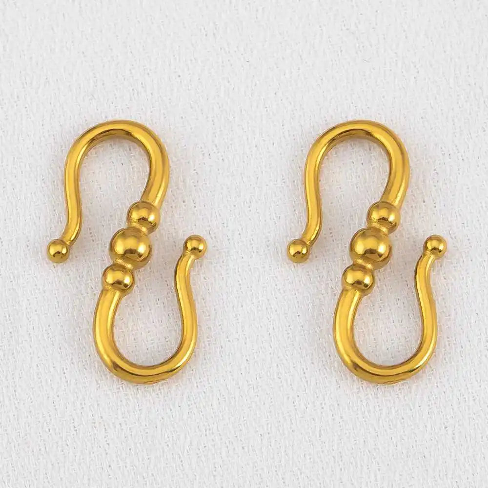 2pcs Stainless Steel Gold Plated Hand-Shape Boat Anchor S-shaped Connection Buckle for DIY Bracelet Clasps Jewelry Accessories Aurexia off