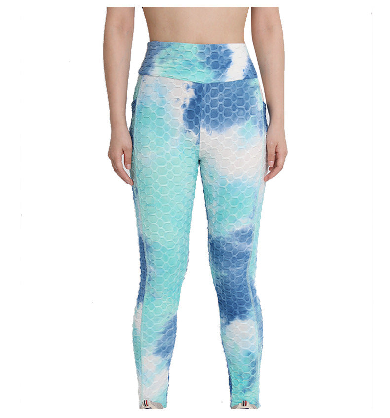 Fashionable Tie-Dye Bubble Pocket Trousers for Women Aurexia off