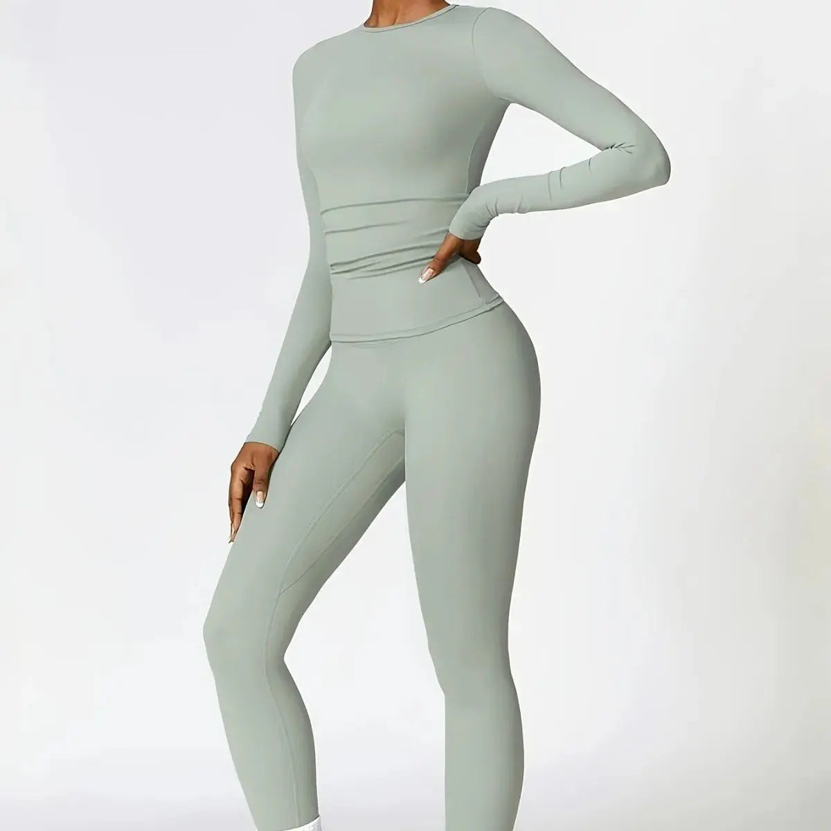 Tight-fitting yoga suit slim long-sleeved outdoor running sports fitness clothing autumn and winter sports women's Pilates Aurexia off
