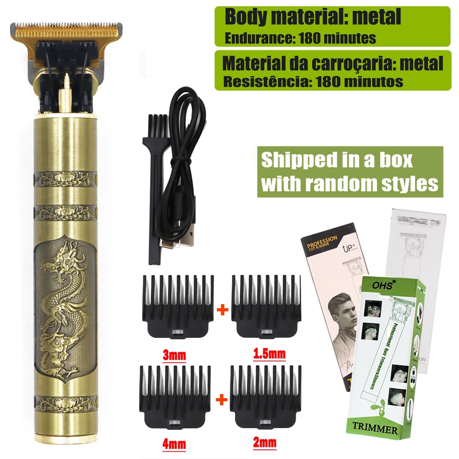 OHS Rechargeable  Vintage T 9 Cordless Hair Cutting Machine Electric Shaver For Man Hair Clipper Barber Trimmer Beard Razors Aurexia off